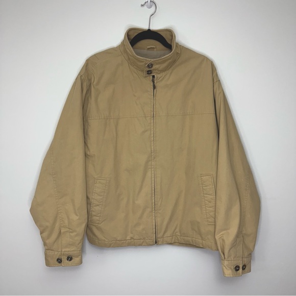 Eddie Bauer Men’s Vintage Bomber‎ Jacket Coat Double Lined Large Tan - Picture 1 of 9
